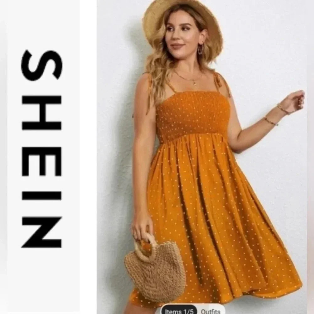 🆓SHEIN Heart Print Midi Dress - NWOT🆓